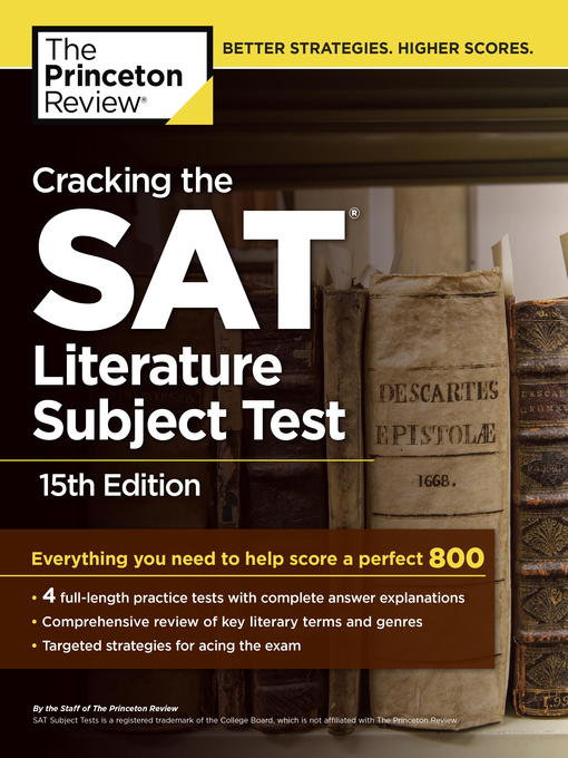 Title details for Cracking the SAT Literature Subject Test, 1 by Princeton Review - Available